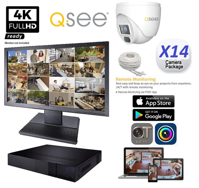 CCTV Q-SEE NVR 16 Channels IP POE 14 Camera 8MP POE 10TB Hard Drive Carousel 1