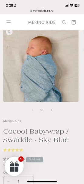 Merino Kids Merino Cocooi swaddle wrap Newborn Carousel 6