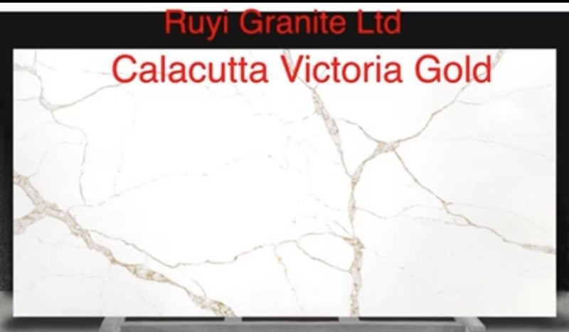 Kitchen Engineered Stone Benchtop - Calacutta Victoria & Victoria Gold Carousel 2
