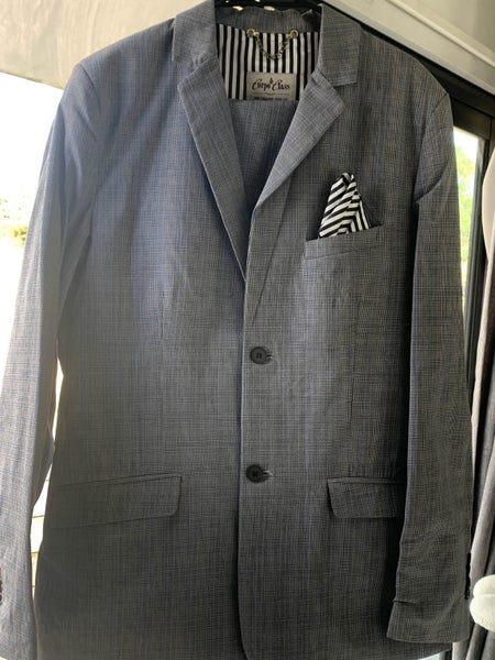 Volcom Dapper Suit (Jacket, Pants, Pocket Square) Slim Fit Size L Carousel 1
