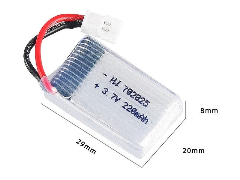 3.7V 220mAh Li-Po Rechargeable Battery for Drone Black Carousel 1