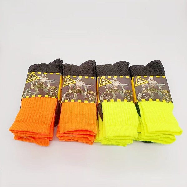 (12 Pairs) High Visible Safety Work Socks Cushioned Socks Carousel 2