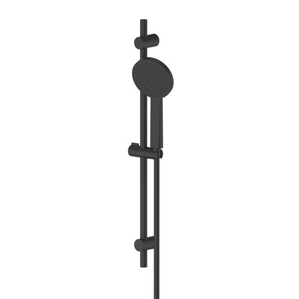 Greens Glide Adjustable Rail Shower | Matte Black Carousel 1