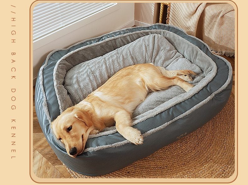 High Bolster Comfort Pet Dog Bed Thick Warm - Grey - Carousel 4