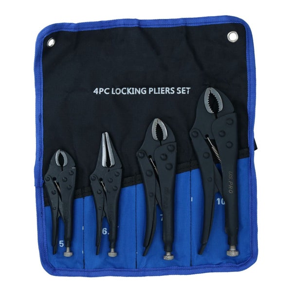 4pc Locking Grip Wrench Set Vice Locking Pliers Mole Grips Heavy Duty AT017 Carousel 1