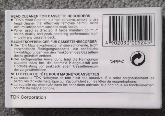 TDK Head Cleaner / Cleaning for Audio Cassette Tape Players (New & sealed!) Carousel 2