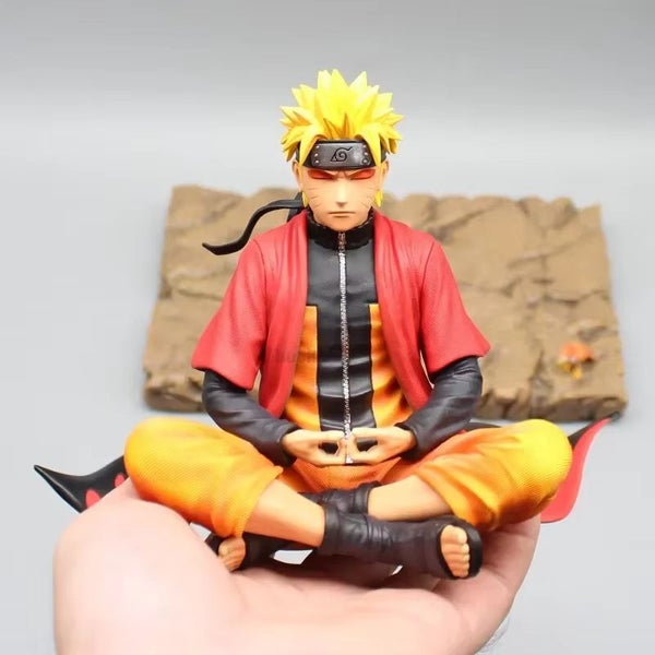 16cm Uzumaki Naruto Action Figurine Sit In Meditation Posture Statue Decor Carousel 1