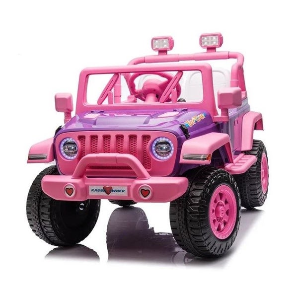 Kids Electric Ride On Jeep Pink J-MB3026-P Carousel 1