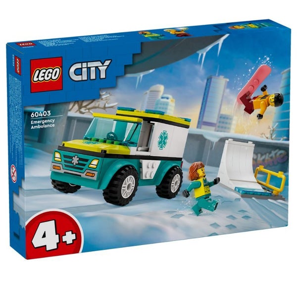 LEGO City 60403 Emergency Ambulance and Snowboarder Carousel 1