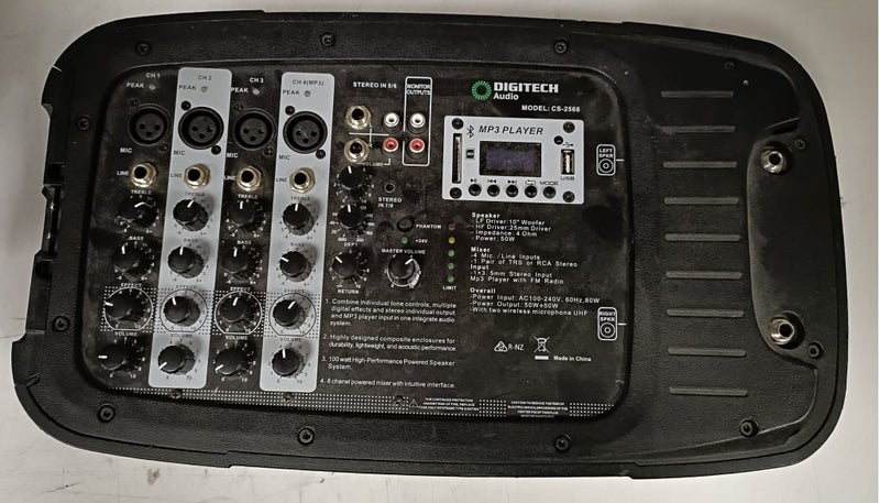 DIGITECH 10 INCH 100W 8 CHANNEL PA SYSTEM WITH WIRELESS MICROPHONES #B18187905-6 Carousel 3
