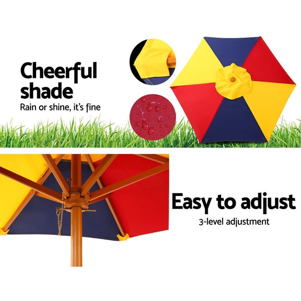 Picnic Table Set With Umbrella Kids Play Table & Chair Sets Keezi Kids Carousel 5