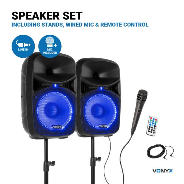 Plug & Play 600W 10 " Speaker Set with Stands Carousel 2