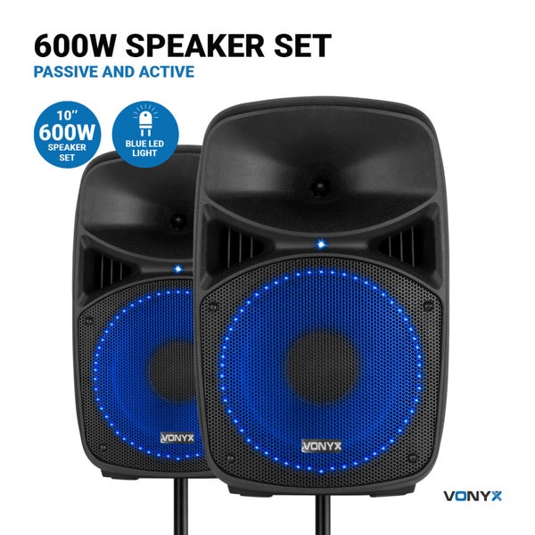 Plug & Play 600W 10 " Speaker Set with Stands Carousel 16