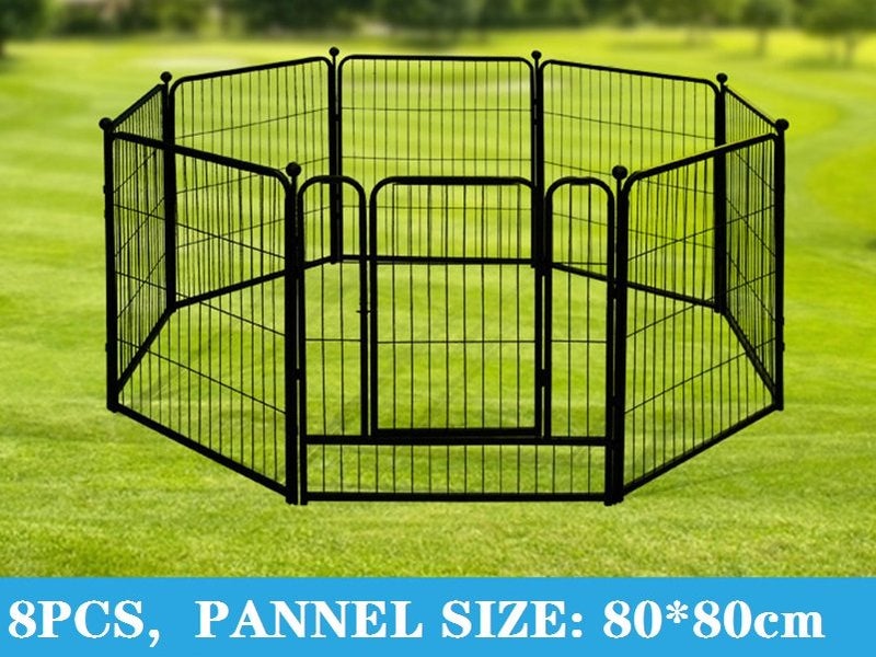 80 x 80cm Dog Playpen Pet Fence 8 Panels Pet Enclosure Carousel 1
