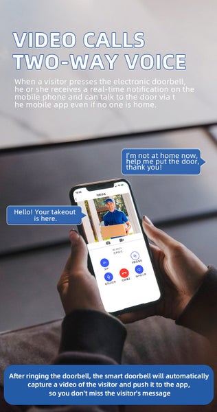 Wireless Doorbell With Camera,Solar Charger Video Doorbell Visual Voice Intercom Carousel 2