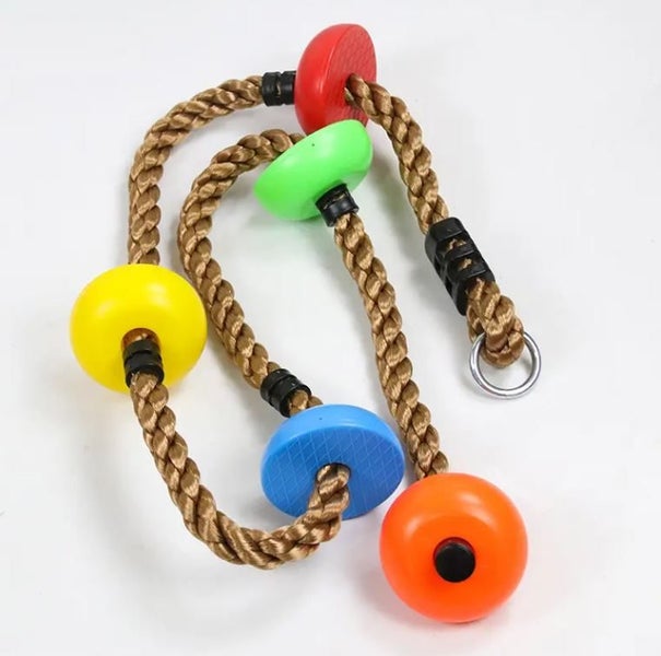 Tree Climbing Rope with Plastic disc steps - Multi colour Swing Ladder64201467383042110