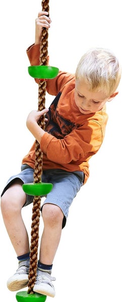 Tree Climbing Rope with Plastic disc steps - Multi colour Swing Ladder64201467383042111
