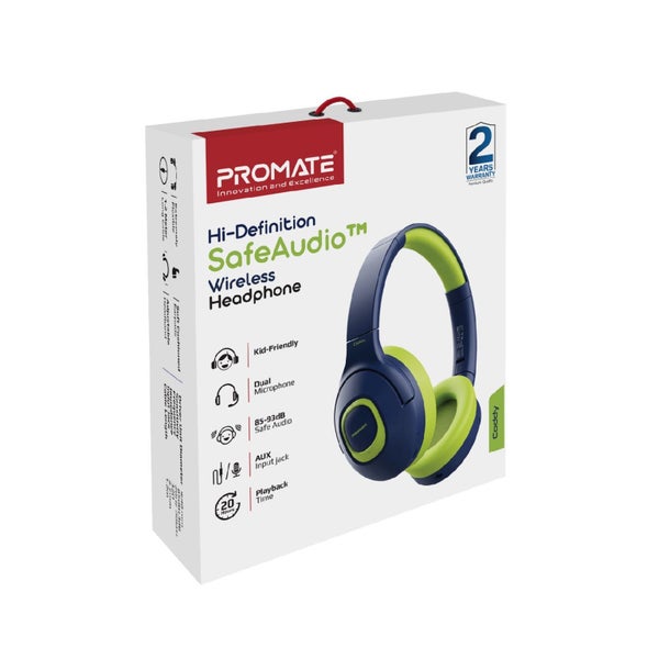 Promate Child-Safe Wireless Bluetooth Over-Ear Headphones - Emerald Carousel 2