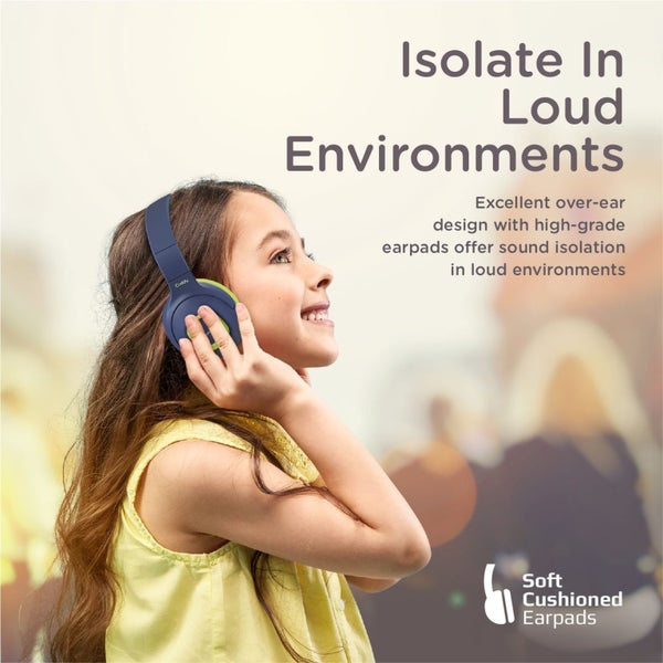 Promate Child-Safe Wireless Bluetooth Over-Ear Headphones - Emerald Carousel 4