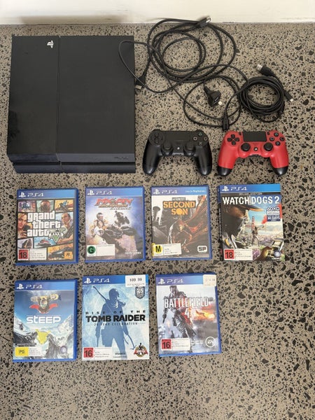 PS4 with 2 controllers and 7 games Carousel 1