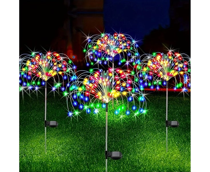 4pcs 200LEDs Solar Fireworks Lights Outdoor Solar Garden Lights Outdoor 8 L Carousel 1