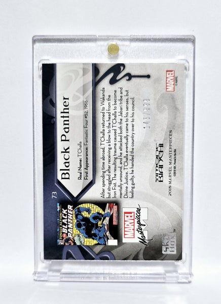*** BLACK PANTHER !! 2018 MARVEL MASTERPIECES BASE SILVER FOIL CARD *** Carousel 2
