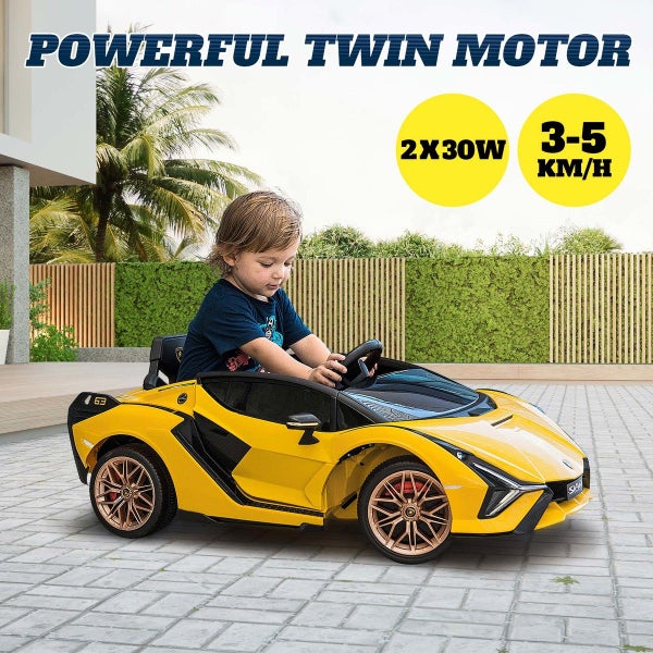 Kids Ride On Car Lamborghini Sian Licensed Electric Vehicle Toy Dual Motor Car Carousel 2