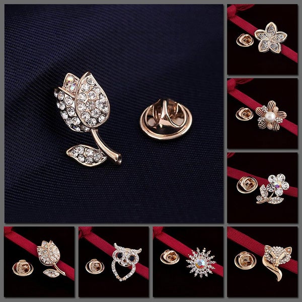 L'Petite Lapel Pins - Single Pin - Sparkly, Crystal, Pave, Quartz, Fox, Tulip... Carousel 1