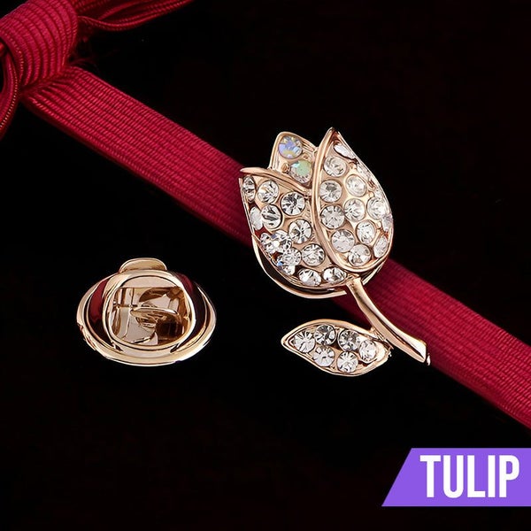 L'Petite Lapel Pins - Single Pin - Sparkly, Crystal, Pave, Quartz, Fox, Tulip... Carousel 20