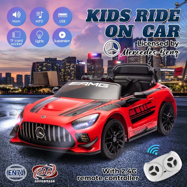 Kids Ride On Car Mercedes Benz Licensed AMG GT3 Electric Vehicle Toy Dual Motor Carousel 1
