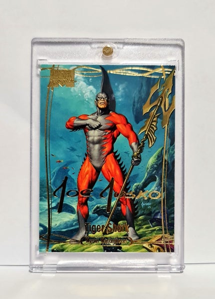 *** TIGER SHARK! GOLD SIGNATURE CARD 2016 MARVEL MASTERPIECES JOE JUSKO * Carousel 1