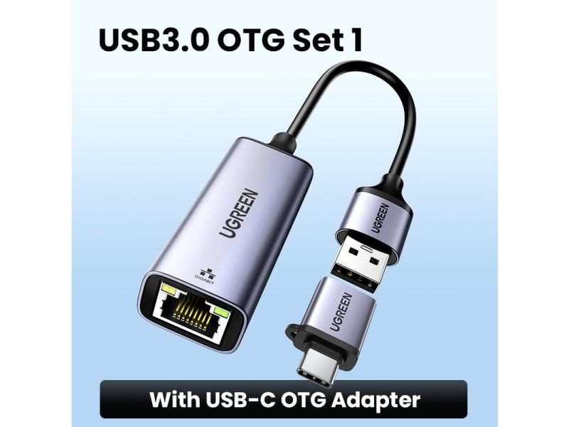UGREEN USB Ethernet Adapter USB3.0 1000Mbps USB RJ45 Network Card For Laptop Carousel 1