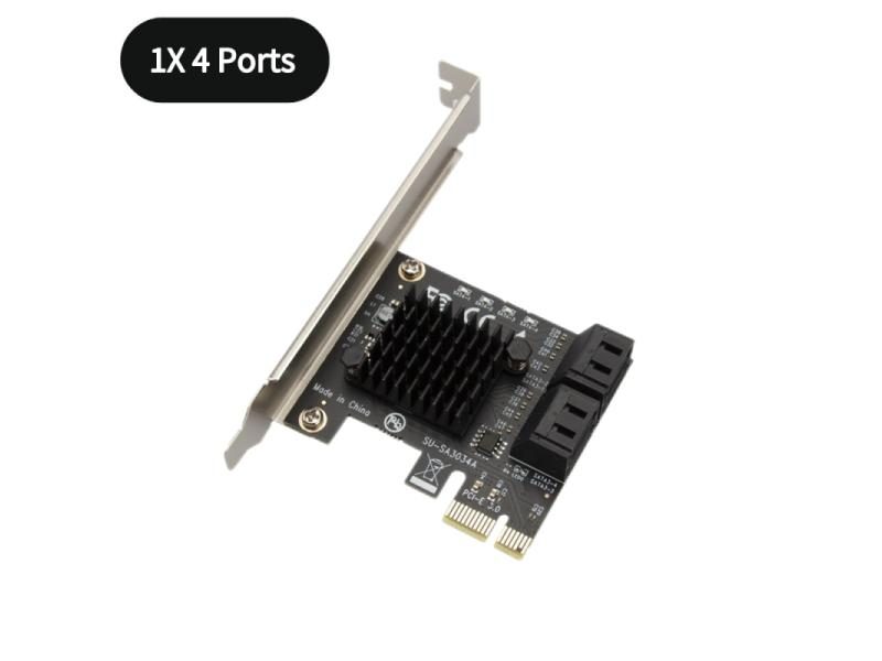 PCIe Sata To 2/4/6 Ports SATA 3 III 3.0 6 Gbps SSD Adapter PCI Express X1 Carousel 1