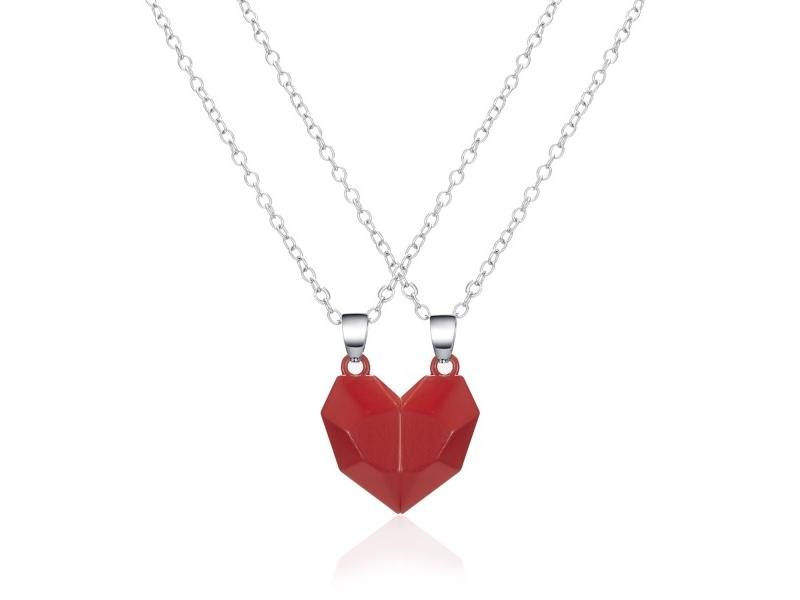 2Pcs Magnetic Heart Necklace For Women Valentine's Day/Gift Jewelry Carousel 1