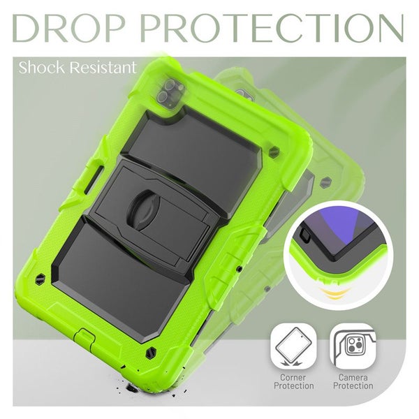iPad Air 5th/4th Gen 10.9 inch Drop Protection Stand Case-Green Carousel 7