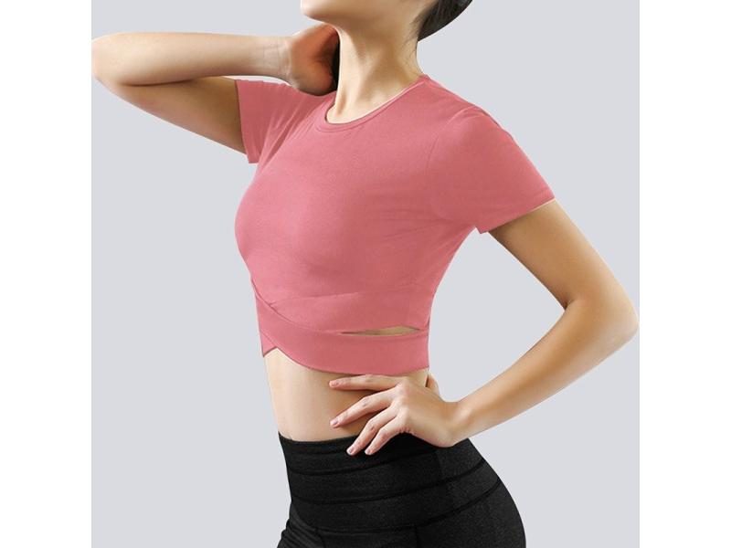 Crop Tops Women Yoga T-shirts Solid Sports Top Long Sleeve Running Shirts Sexy Carousel 1