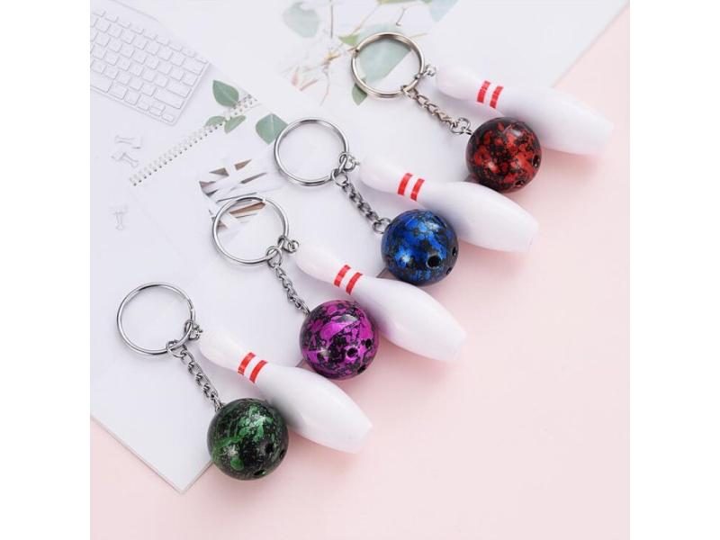 1PC Plastic Bowling Bag Pendant Mini Bowling Ball Keychain
