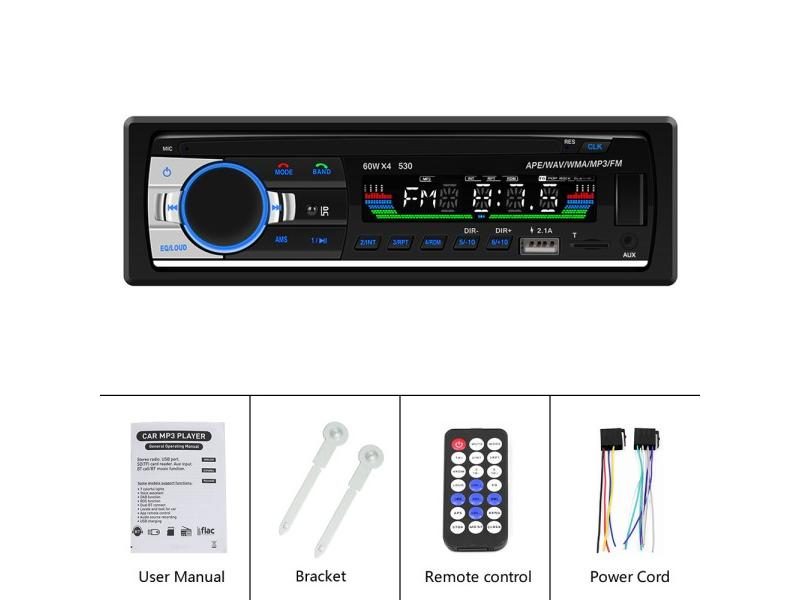 Podofo Car Radio Stereo Player Digital Bluetooth MP3 Player JSD-520 60Wx4 FM Carousel 1