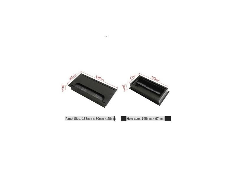 1PC Aluminum Alloy PC Desk Rectangle Wire Cable Grommet Office Table Hole Cover Carousel 1
