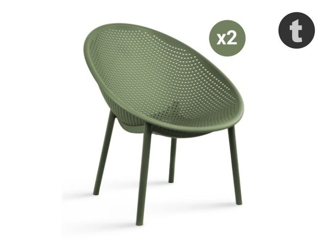 Dune Outdoor Lounging Chair Green - Pair Carousel 1