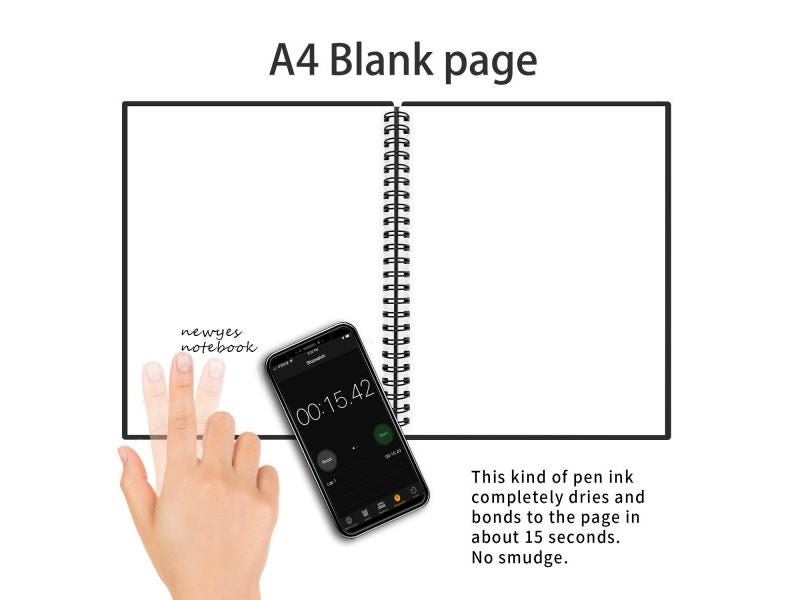A4 Wet Erasable Reusable Smart Writing Notebook Black Waterproof Paper Carousel 1