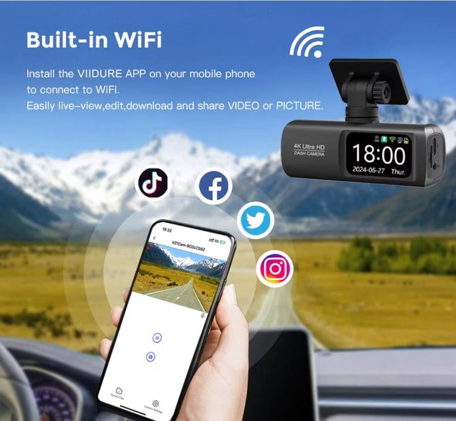 4K/UHD Smart App GPS WIFI Dash Cam Carousel 2