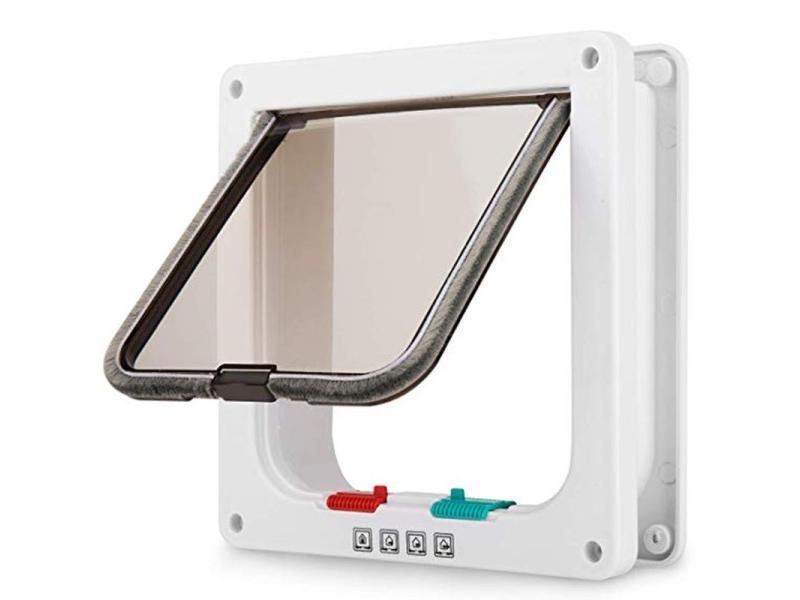 Cat Dog Flap Door With 4-Way Security Lock Kit Carousel 1