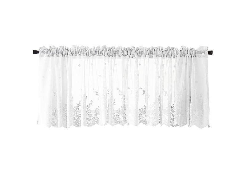 Modern Lace Window Curtain Tulle Valance For Kitchen Coffee Decorative Drapes Carousel 1
