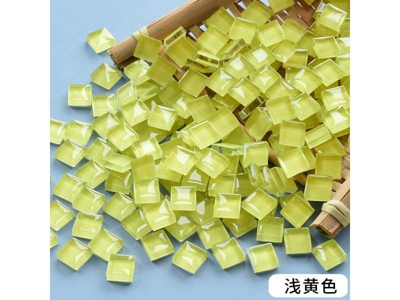 50PCS Square Crystal Glass Colorful Mosaic Stones DIY Handmade Children's Carousel 1