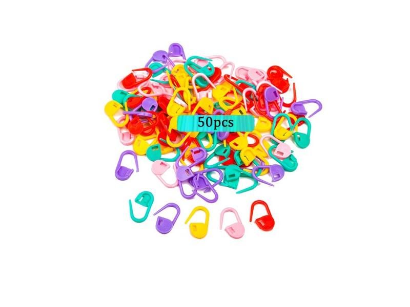 Hot Sell Mix Color Knitting Crochet Locking Needle Clip Markers Holder Tool And Carousel 1