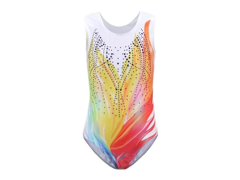5-14 Years Girls Gymnastics Leotards Bronzing Dance Sleeveless/Long Sleeve Carousel 2
