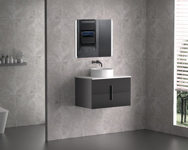 Aura 750mm Wall-Hung Vanity – Matte Black Carousel 2