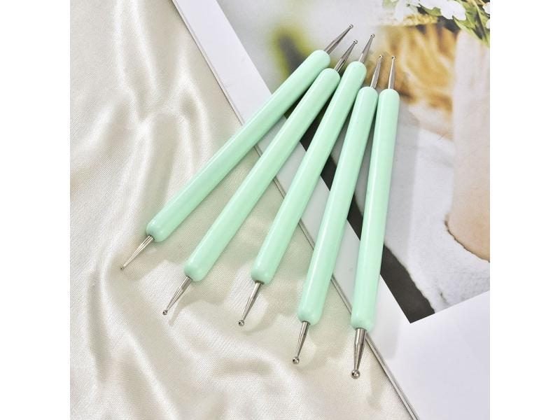 5 Pcs/Sets Nail Art Pen 2 In 1 Double Ends Gel Liner Brush Set Carousel 1