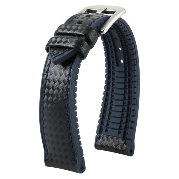 Ezra Leather Rubber Performance Hybrid Watch Band for TAG Heuer Carrera 39mm ... Carousel 2